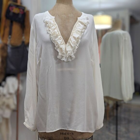 Ruffled Silk Blouse - Picture 4 of 8